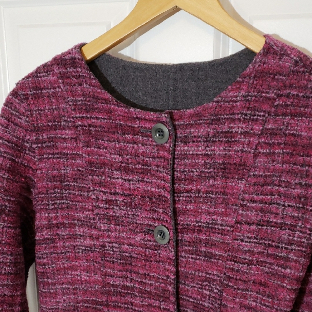 Pendleton Elegant Plum Gray Reversible Tweed Wool… - image 6
